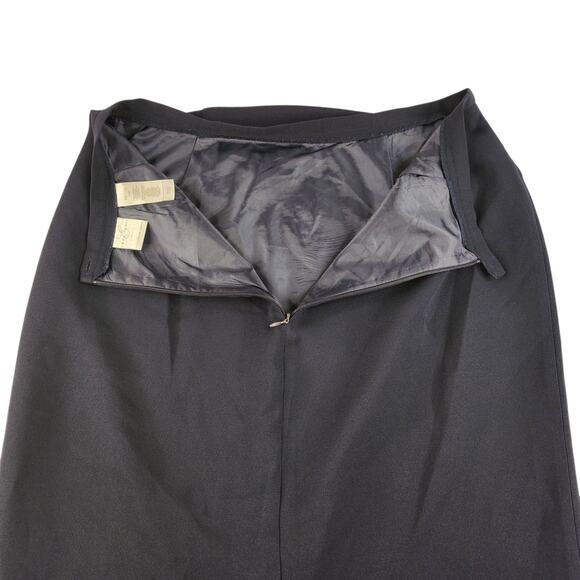 Navy Blue Skirt Womens 14P Petite XL Long Straight Business Vent Extension - Picture 7 of 13